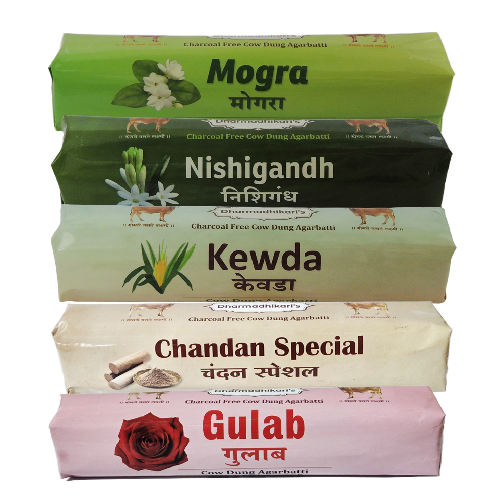 Combo of 5 Mogra Nishigandh Kewda Chandan Gulab Roll Pack Combo Pack of 5 Each 200 Gm